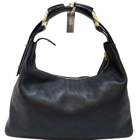 black hobo gucci bag|authentic Gucci hobo bag.